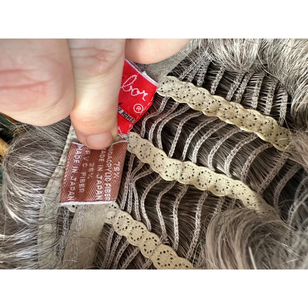 Eva Gabor Gabor of Rome Salt and Pepper Grey Curly Kanekalon Hair Piece Topper‎
